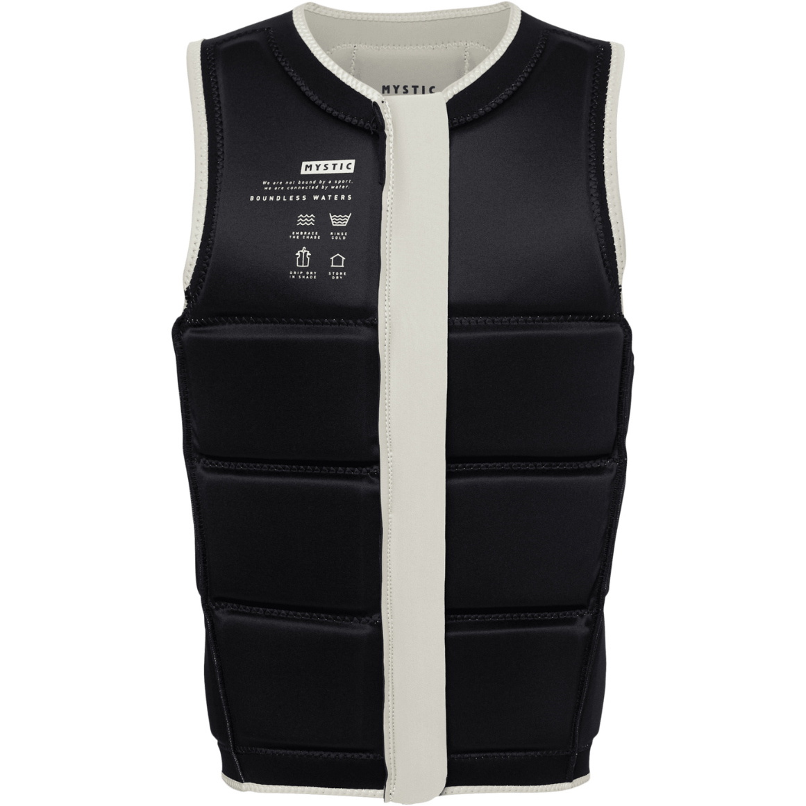 2026 Mystic Mens Star Front Zip Wake Impact Vest 35005.240245 - Dirty White